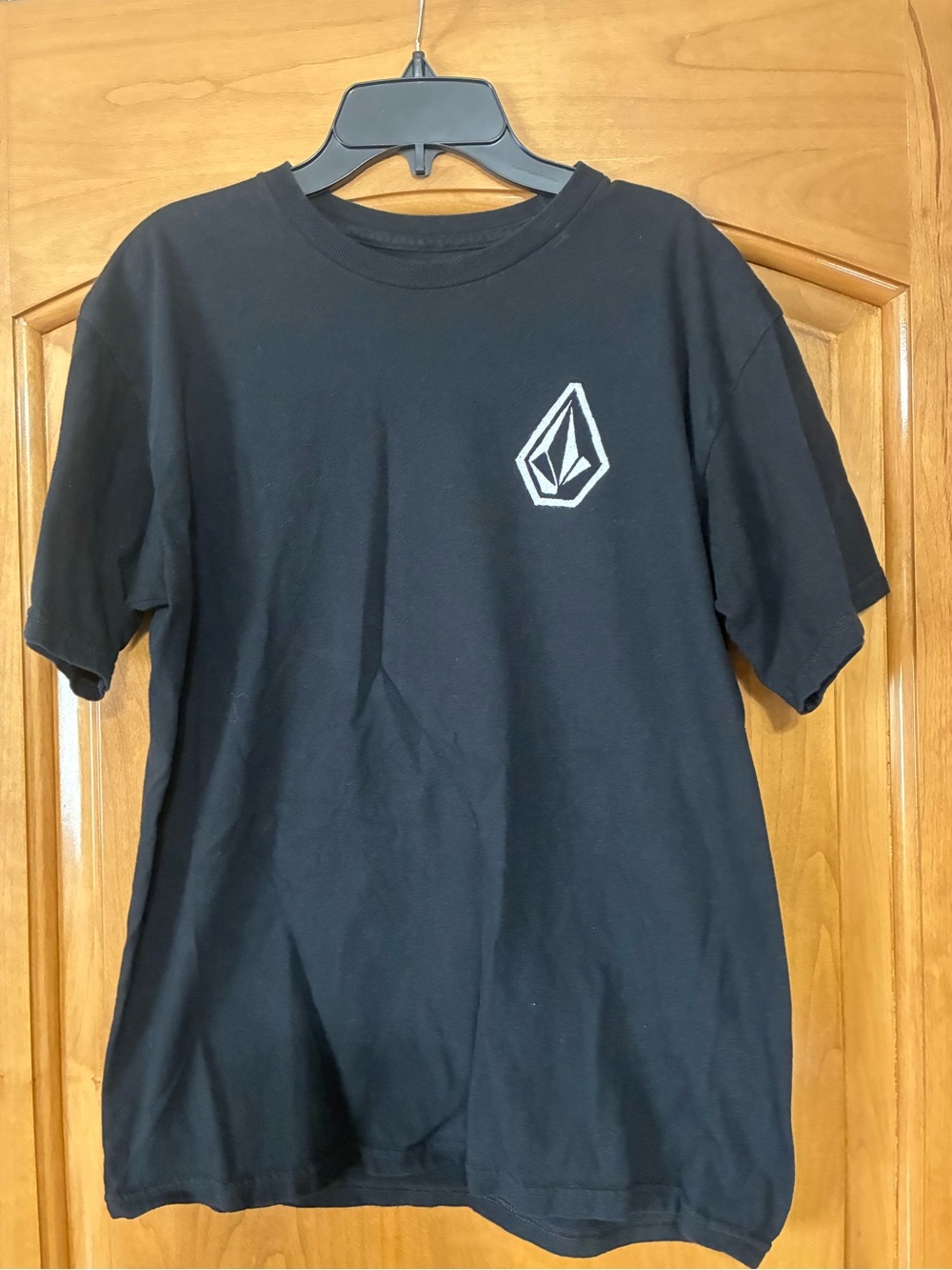 Volcom Black Short Sleeve Tee with White Geometric Logo